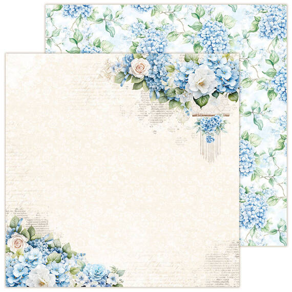 LEMONCRAFT 18Blatt 20x20cm doppelseitig Scrapbooking Papier 250g, Dear Diary - Hydrangea