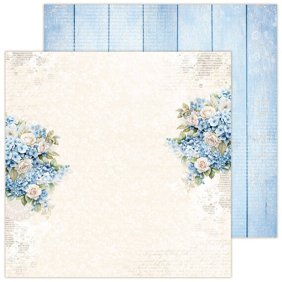 LEMONCRAFT 18Blatt 20x20cm doppelseitig Scrapbooking Papier 250g, Dear Diary - Hydrangea