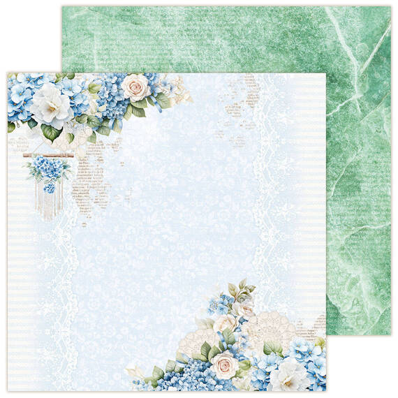 LEMONCRAFT 18Blatt 20x20cm doppelseitig Scrapbooking Papier 250g, Dear Diary - Hydrangea