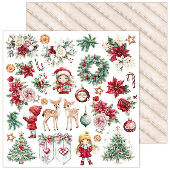 LEMONCRAFT Set 6Blatt 30x30cm doppelseitig Scrapbooking Papier 250g, Christmas Magic