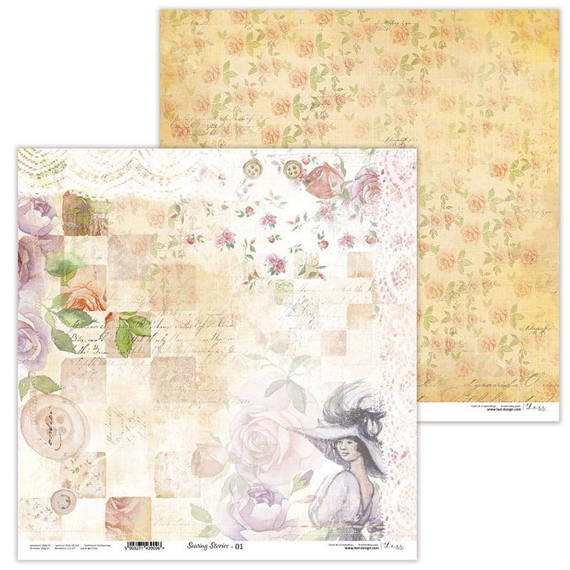 LEXI DESIGN 30,5x30,5cm doppelseitig Scrapbooking Papier 250g, Sewing Stories 01