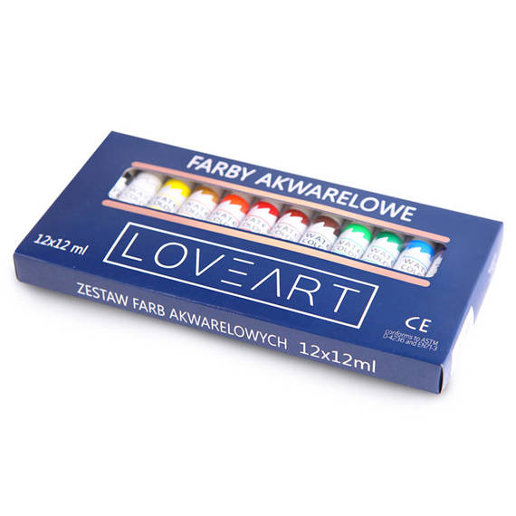 LOVEART Aquarellfarben Set 12 Tuben x 12 ml Aquarell Künstlerfarben Watercolor