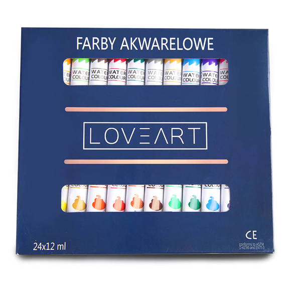 LOVEART Aquarellfarben Set 24 Tuben x 12 ml Aquarell Künstlerfarben Watercolor