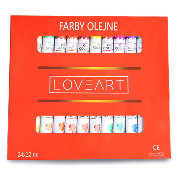 LOVEART Ölfarben Set 24 tuben x 12 ml Oil Paint Set Farben Öl Künstler Farben 