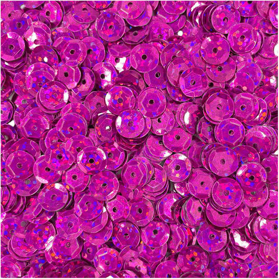 LOVEART SEQUINS für Handwerk Runde Lose holographisch Pailletten 9mm/15g, Dunkelrosa