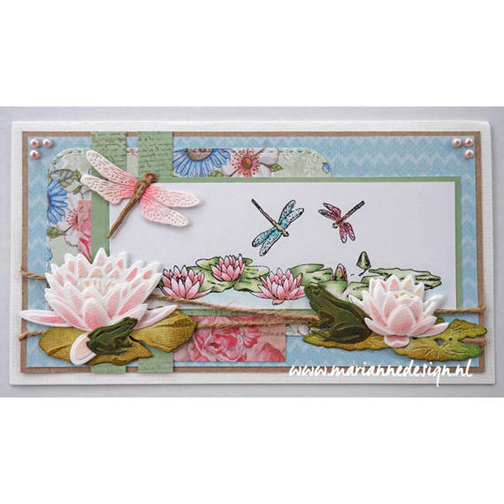 MARIANNE DESIGN Transparenten Stempel Motivstempel - Waterlilies border, Seerosen