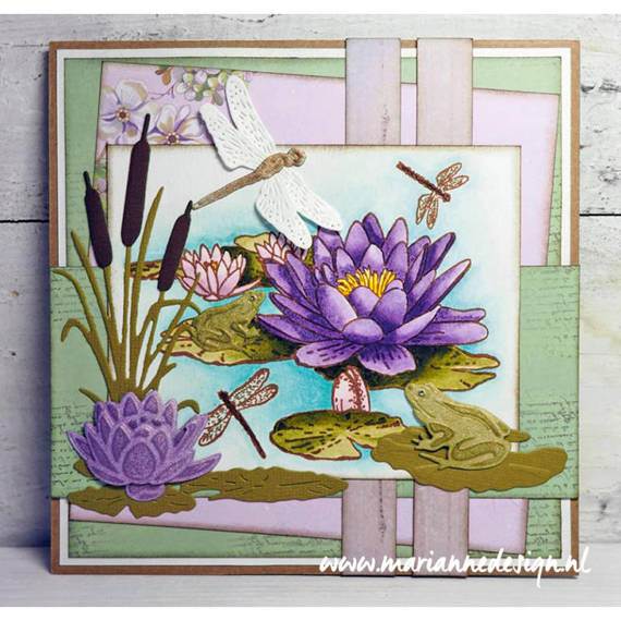 MARIANNE DESIGN Transparenten Stempel Motivstempel - Waterlilies border, Seerosen