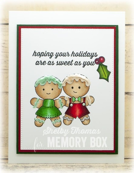 MEMORY BOX Stanzform Präge Cutting Die + Stempel - Frosted Christmas  Weihnachts-Lebkuchen