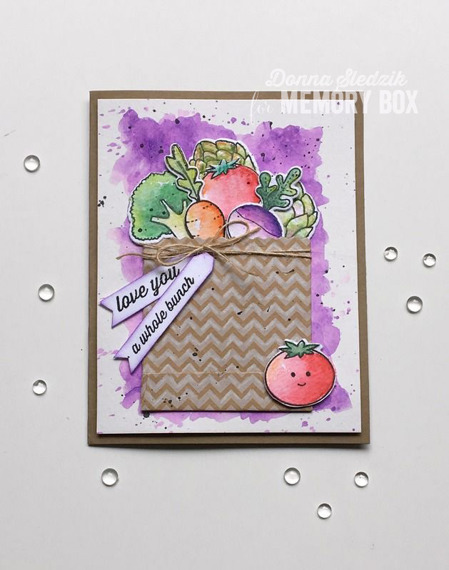 MEMORY BOX Stanzform Präge Stanzschablone Cutting Die + Briefmarke - Veggie Good - Gemüse