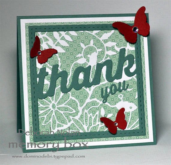 MEMORY BOX Stanzform Präge Stanzschablone Scrapbooking, Rahmen Thank You 99269