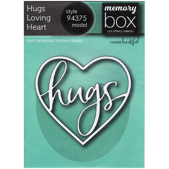 MEMORY BOX Stanzformen Set Stanzschablone Scrapbooking Die Cut, Hugs Loving Heart Herz 94375
