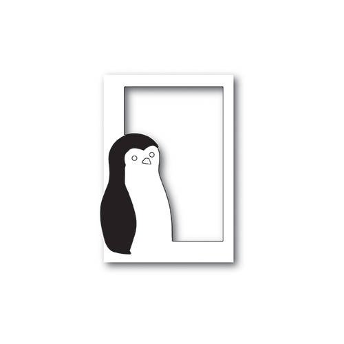 MEMORY BOX Stanzformen Set Stanzschablone Scrapbooking Die Cut, Little Penguin Collage Rahmen mit Pinguin