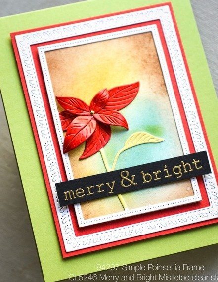 MEMORY BOX Stanzformen Set Stanzschablone Scrapbooking Die Cut,Simple Poinsettia Frame Weihnachtsstern-Rahmen