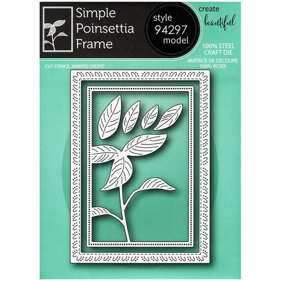 MEMORY BOX Stanzformen Set Stanzschablone Scrapbooking Die Cut,Simple Poinsettia Frame Weihnachtsstern-Rahmen