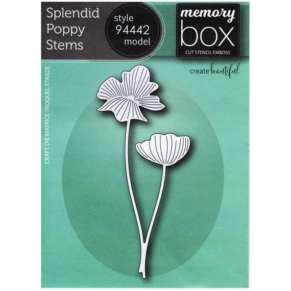 MEMORY BOX Stanzformen Set Stanzschablone Scrapbooking Die Cut, Splendid Poppy Stems Mohnblumen