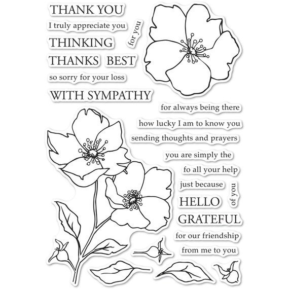 MEMORY BOX Transparent Acryl Stempel Motivstempel Clear Stamp - Wild Rose Stem 