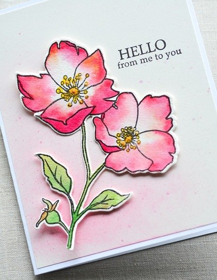 MEMORY BOX Transparent Acryl Stempel Motivstempel Clear Stamp - Wild Rose Stem 