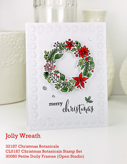 MEMORY BOX Transparent Stempel Motivstempel Stamp Christmas Botanicals  Adventskranz