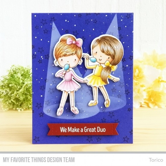 MFT Basteln Scrapbooking Klar Stempel Stamps Clearstam, Friendship Rocks, singende Mädchen