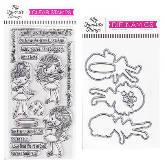 MFT Basteln Scrapbooking Klar Stempel Stamps Clearstam, Friendship Rocks, singende Mädchen