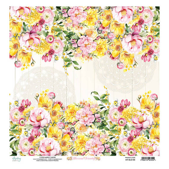 MINTAY 30x30cm doppelseitig Scrapbooking Craft Papier 240g - Blossom Serenity 05