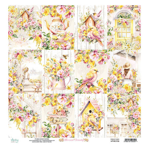 MINTAY 30x30cm doppelseitig Scrapbooking Craft Papier 240g - Blossom Serenity 06