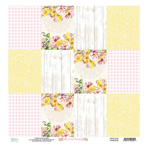 MINTAY 30x30cm doppelseitig Scrapbooking Craft Papier 240g - Blossom Serenity 06