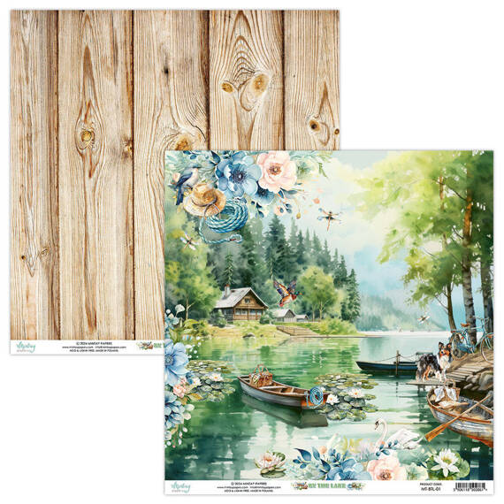 MINTAY 30x30cm doppelseitig Scrapbooking Craft Papier 240g - By The Lake 01