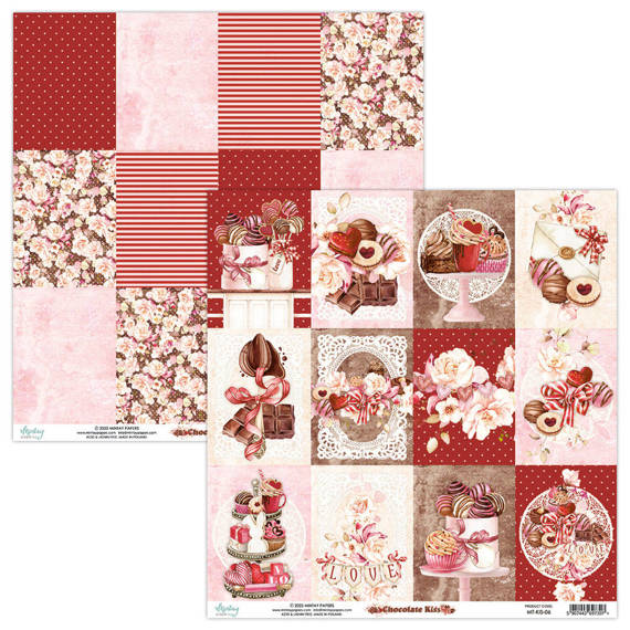 MINTAY 30x30cm doppelseitig Scrapbooking Craft Papier 240g, Chocolate Kiss 06