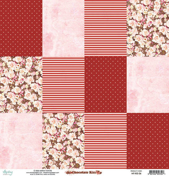 MINTAY 30x30cm doppelseitig Scrapbooking Craft Papier 240g, Chocolate Kiss 06