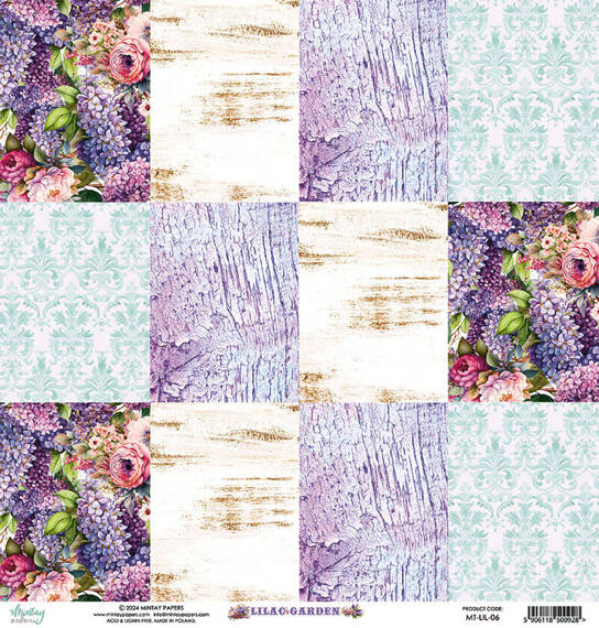 MINTAY 30x30cm doppelseitig Scrapbooking Craft Papier 240g - Lilac Garden 06