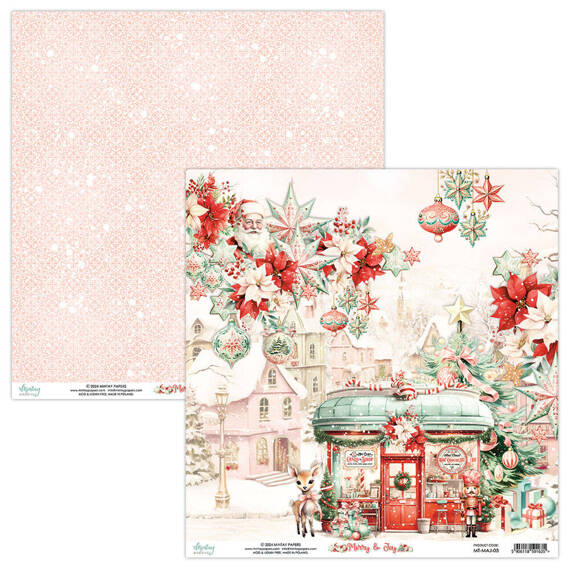 MINTAY 30x30cm doppelseitig Scrapbooking Craft Papier 240g - Merry & Joy 03