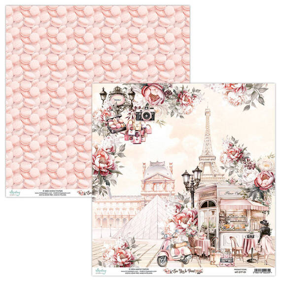 MINTAY 30x30cm doppelseitig Scrapbooking Craft Papier 240g -  See You In Paris 01