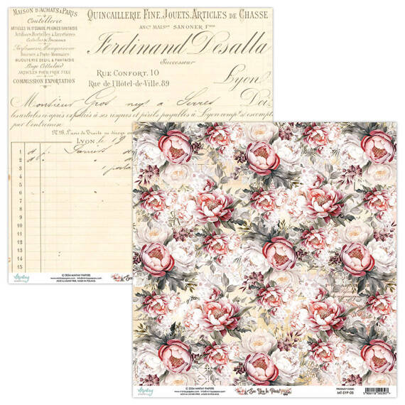 MINTAY 30x30cm doppelseitig Scrapbooking Craft Papier 240g - See You In Paris 05