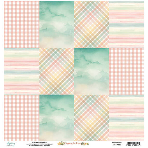 MINTAY 30x30cm doppelseitig Scrapbooking Craft Papier 240g - Spring is Here 06