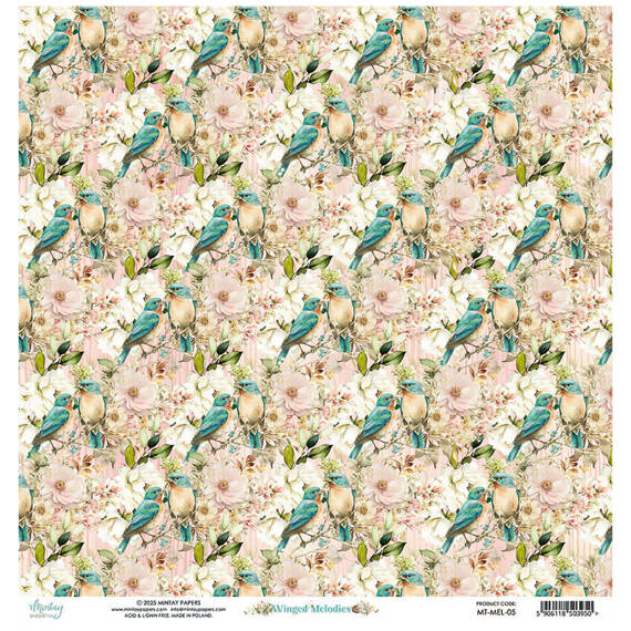 MINTAY 30x30cm doppelseitig Scrapbooking Craft Papier 240g - Winged Melodies 05