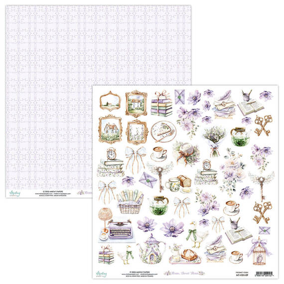 MINTAY 30x30cm doppelseitig Scrapbooking Papier mit Elementen - Academia