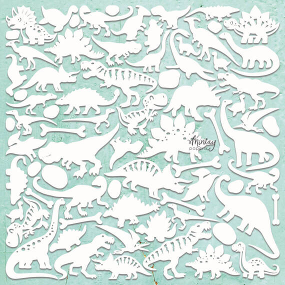 MINTAY Chippies - Dekorpappe Die Cut Chipboard Dekoration Ornament - Dino