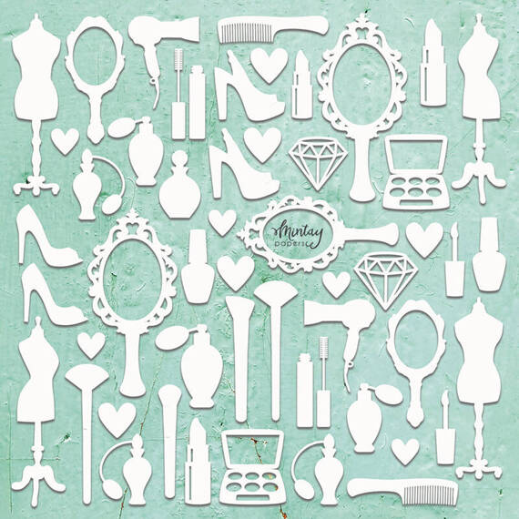 MINTAY Chippies - Dekorpappe Die Cut Chipboard Dekoration Ornament - Sie - Kartons