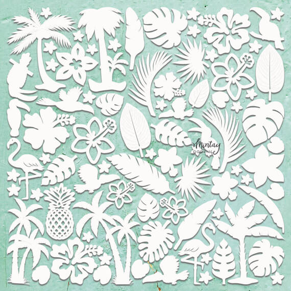 MINTAY Chippies - Dekorpappe Die Cut Chipboard Dekoration Ornament - Tropical