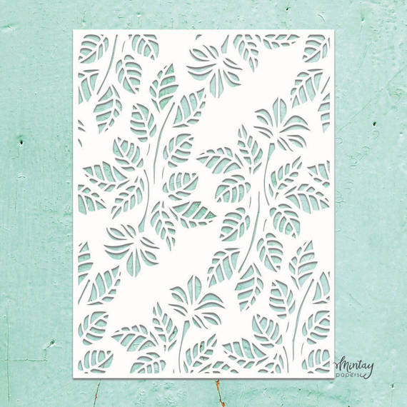 MINTAY Mixed Media Schablone STENCIL für Decoupage Scrapbooking Blätter