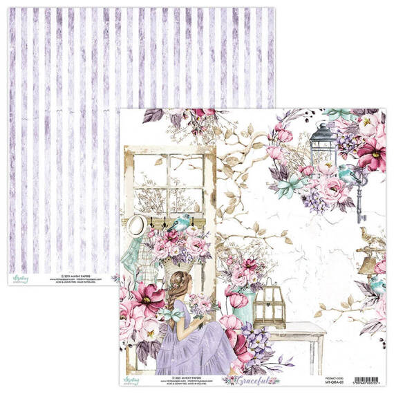 MINTAY Set 12Stk 30x30cm doppelseitig Scrapbooking Papier 24