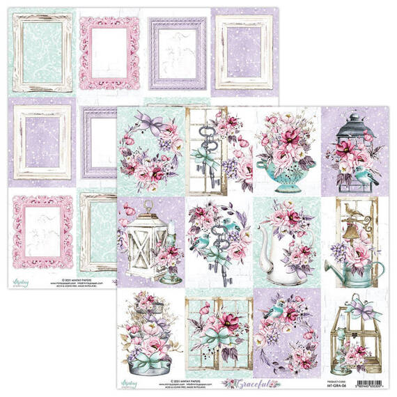 MINTAY Set 12Stk 30x30cm doppelseitig Scrapbooking Papier 24