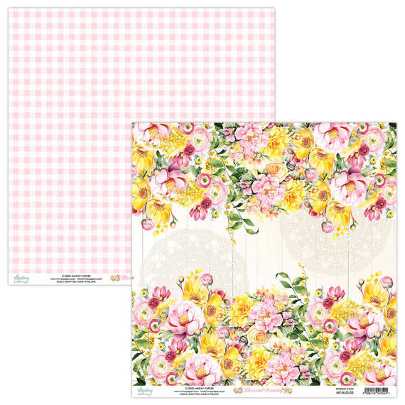 MINTAY Set 12Stk 30x30cm doppelseitig Scrapbooking Papier 240g - Blossom Serenity