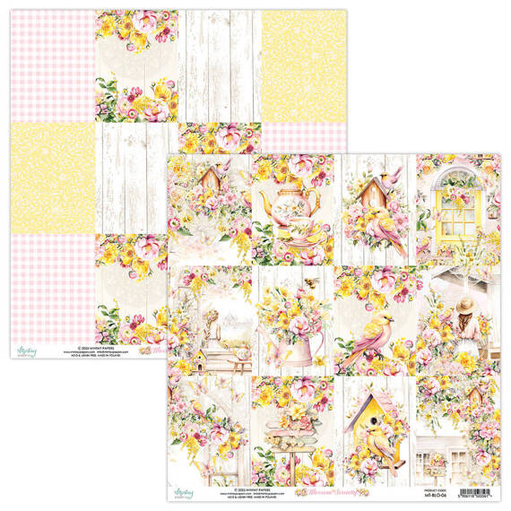 MINTAY Set 12Stk 30x30cm doppelseitig Scrapbooking Papier 240g - Blossom Serenity