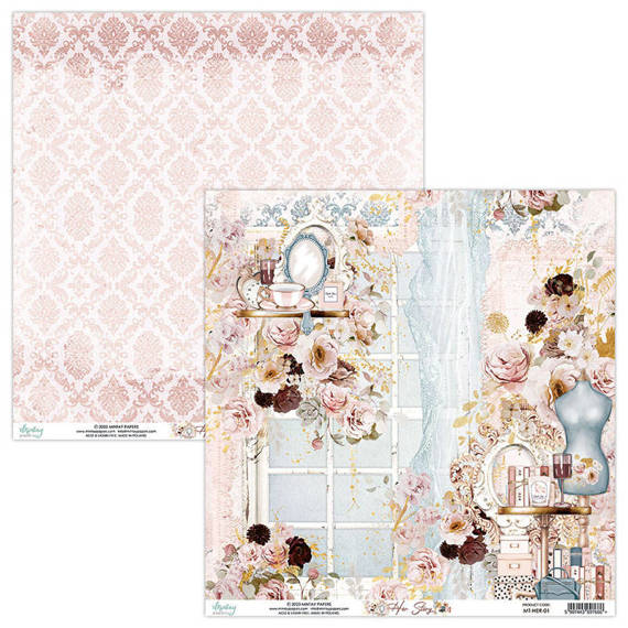 MINTAY Set 12Stk 30x30cm doppelseitig Scrapbooking Papier 240g, Her Story