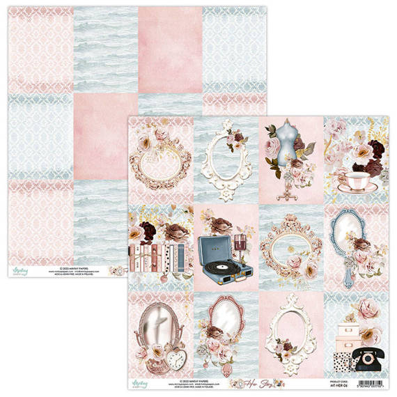 MINTAY Set 12Stk 30x30cm doppelseitig Scrapbooking Papier 240g, Her Story