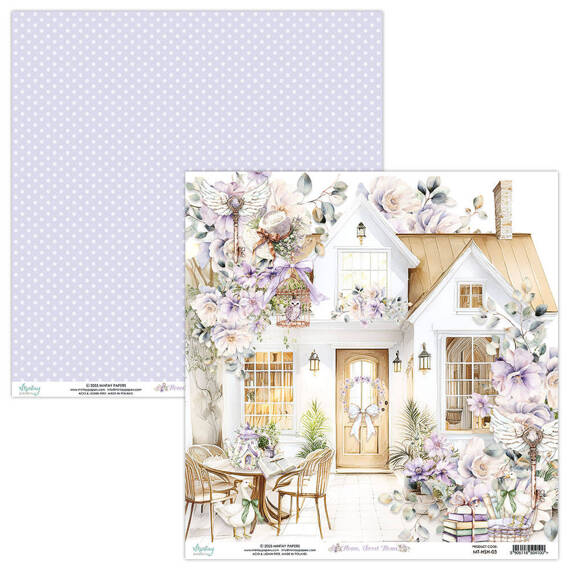 MINTAY Set 12Stk 30x30cm doppelseitig Scrapbooking Papier 240g - Home, Sweet Home