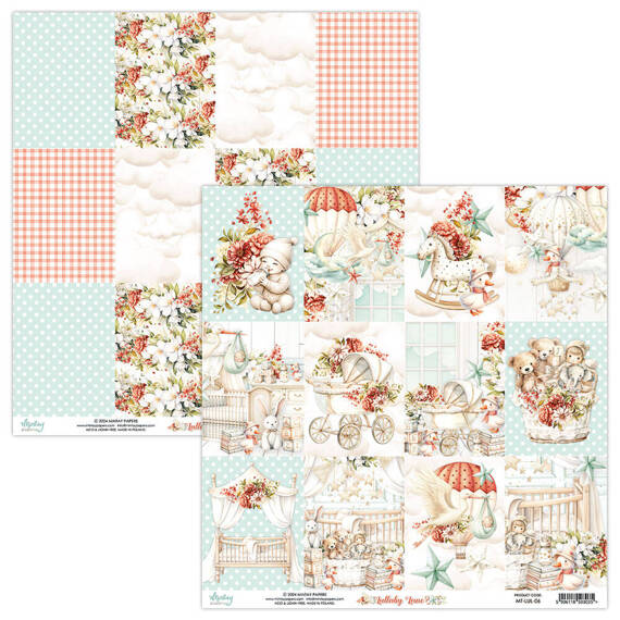 MINTAY Set 12Stk 30x30cm doppelseitig Scrapbooking Papier 240g - Lullaby Lane