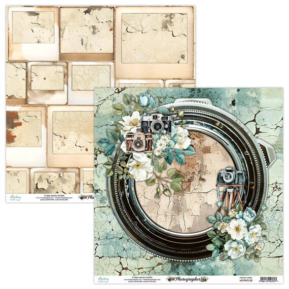 MINTAY Set 12Stk 30x30cm doppelseitig Scrapbooking Papier 240g - Photographer